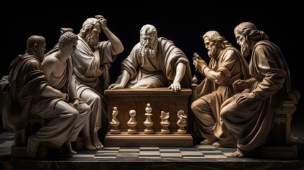 Wall Mural - Ethical Chessboard: Strategizing moral dilemmas