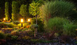 Backyard Garden Illuminated by LED Outdoor Garden Lighting