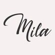 Mila English name greeting lettering card