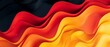 European Championships 2024 concept waving background - Abstract black red gold paper cut overlapping paper layers waves texture illustration, in the colors of the german flag, germany, for webdesign