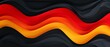 European Championships 2024 concept waving background - Abstract black red gold paper cut overlapping paper layers waves texture illustration, in the colors of the german flag, germany, for webdesign