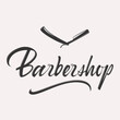 Barber shop hand written lettering calligraphy logotype