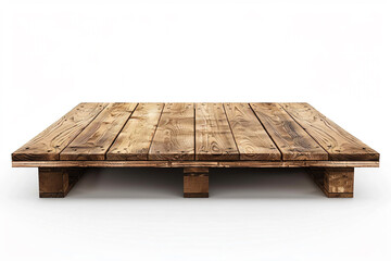 a wooden table with a white background