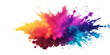 © The Alpha - Multicolor powder explosion on White background. Colored cloud. Colorful dust explode. Paint Holi. colorful rainbow Holi paint color powder explosion with bright colors isolated white background.