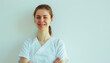 Smiling female Nurse portrait on isolated background - ai generative