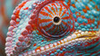 Macro photo of eye chameleon