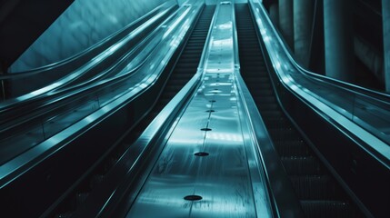 Wall Mural - Underground escalator