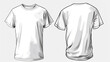 White shirt mockup template for men isolated on white background.