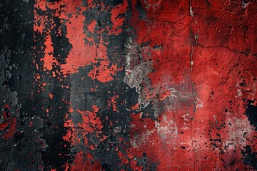 Wall Mural - grungy red and black cement wall texture dark abstract background