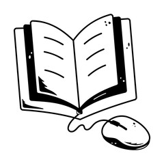 Poster - Grab this doodle icon of an online book 