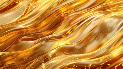 Sticker - Gold wave background. Generative AI