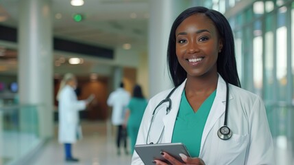 Wall Mural - Confident Female Doctor at Hospital