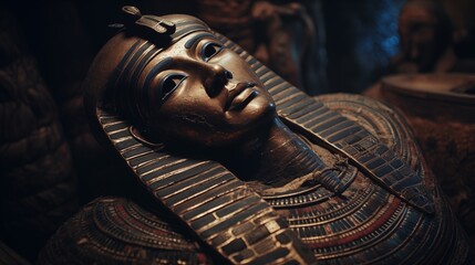 Wall Mural - Enigmatic mummies, carefully preserved, whisper secrets of a civilization shrouded in mystery.