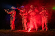 Soldiers in Military Operation at night in soldiers training
