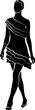 Woman In Dress Silhouette. Vector illustration 