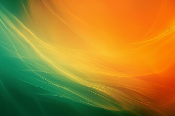 Wall Mural - smooth abstract gradient blur background in vibrant orange and green colors modern graphic design