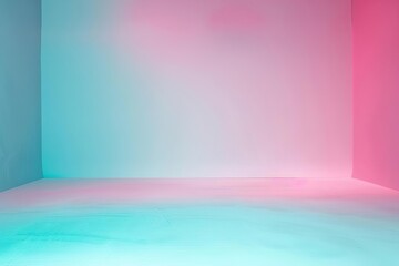 Wall Mural - soft teal and pink aurora gradient abstract background ideal for empty room studio backdrop