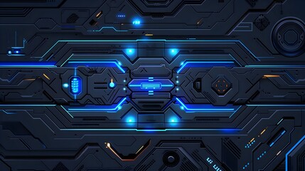 Wall Mural - Sleek and Striking Intel-Inspired Digital Background with Futuristic Circuit Board Patterns