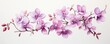 An elegant watercolor painting of a branch of pink orchids