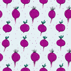 Canvas Print - Seamless Colorful Beetroot Pattern