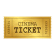 Vector golden ticket template. Cinema ticket. Invite. Vector illustration