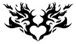 Trendy tribal heart hand drawn illustration. Neotribal goth heart design, print for T-shirts. Vector isolated on white background.