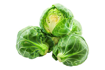 Wall Mural - Brussel sprouts isolated on transparent background