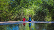 Yoga posture concept,Good health care with yoga postures. Outdoor exercise Relax yoga.