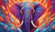 photorealistic, detailed, colorful, high-contrast, elephant