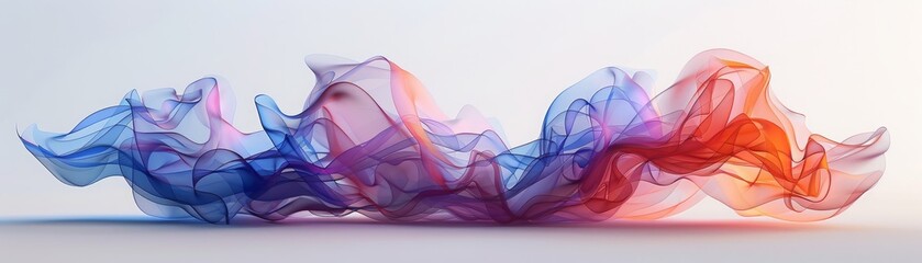 Wall Mural - A colorful, abstract design of a wave with blue, red, and pink colors