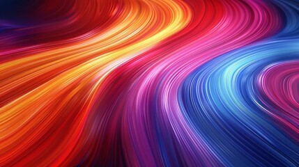 Wall Mural - A colorful, abstract painting with a red, orange, and blue swirl
