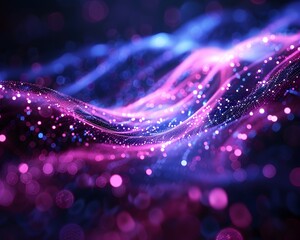Wall Mural - mesmerizing quantum computing core swirling with radiant fiber optic connections