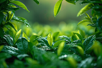 Poster - Tea leaves transforming into a series of Zen-like circles, representing the meditative aspect of tea culture,