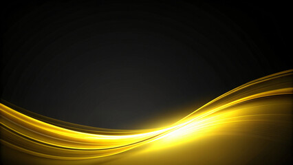 Wall Mural - Dynamic Wave of Gold Light: Abstract backdrop with smooth lines
