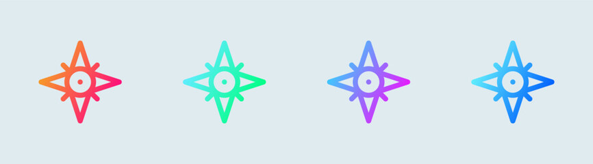 compass line icon in gradient colors. exploration signs vector illustration.