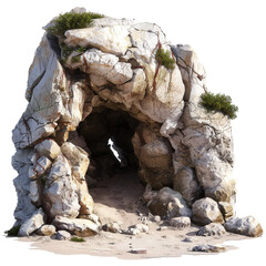 Big empty rock cave with entrance clip art