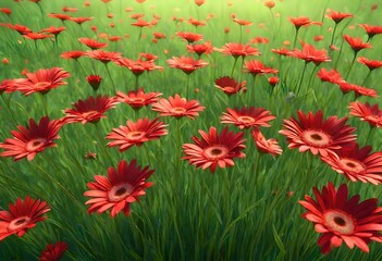 Poster - red poppies in the garden