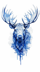 Wall Mural - a close up of a deer with horns on a white background