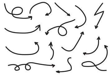 Wall Mural - hand drawn arrow mark icons vector