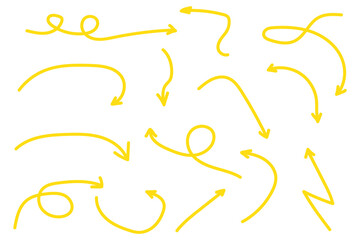 Wall Mural - hand drawn arrow mark icons vector