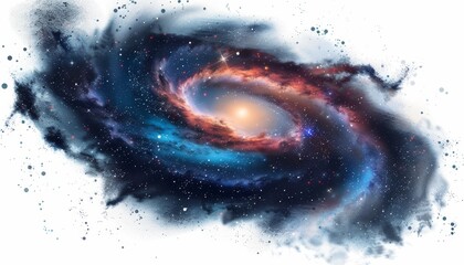 Wall Mural - a spiral galaxy with a bright yellow star in the center by ai generated image