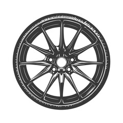 Poster - Silhouette velg rim tire for car black color only