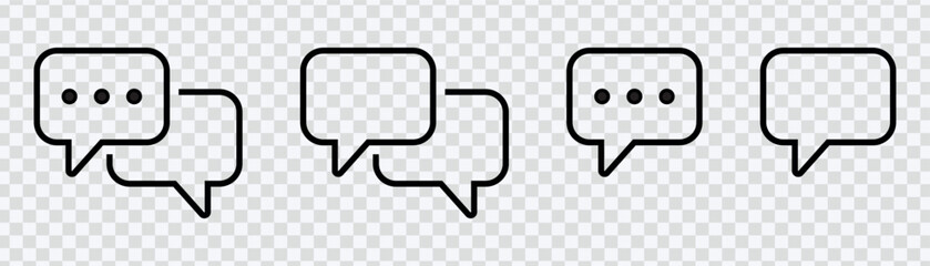 Engaging chat message icon set for online communication