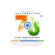 78th year Happy independence day India. Creative Vector Template Design for 15th of August.