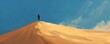 © cac_tus - Person standing on top of a large sand dune under a blue sky