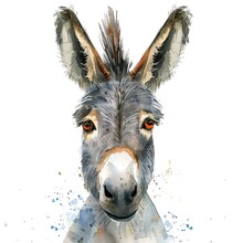 Portrait Of A Donkey With A Eyes