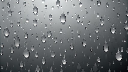 Poster - Water drops on a gray background.