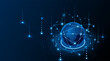 © Natt - Global connection network background. World map. High-speed internet technology concept or fast wireless data transmission. modern internet network connection technology background