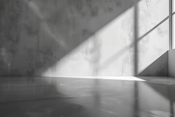 Canvas Print - Monochrome image showing the play of light and shadows in an empty room, creating a serene atmosphere