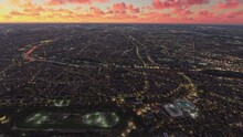 Sunset Aerial View Of Auteuil Hippodrome Is A Horse Racing In Paris. France